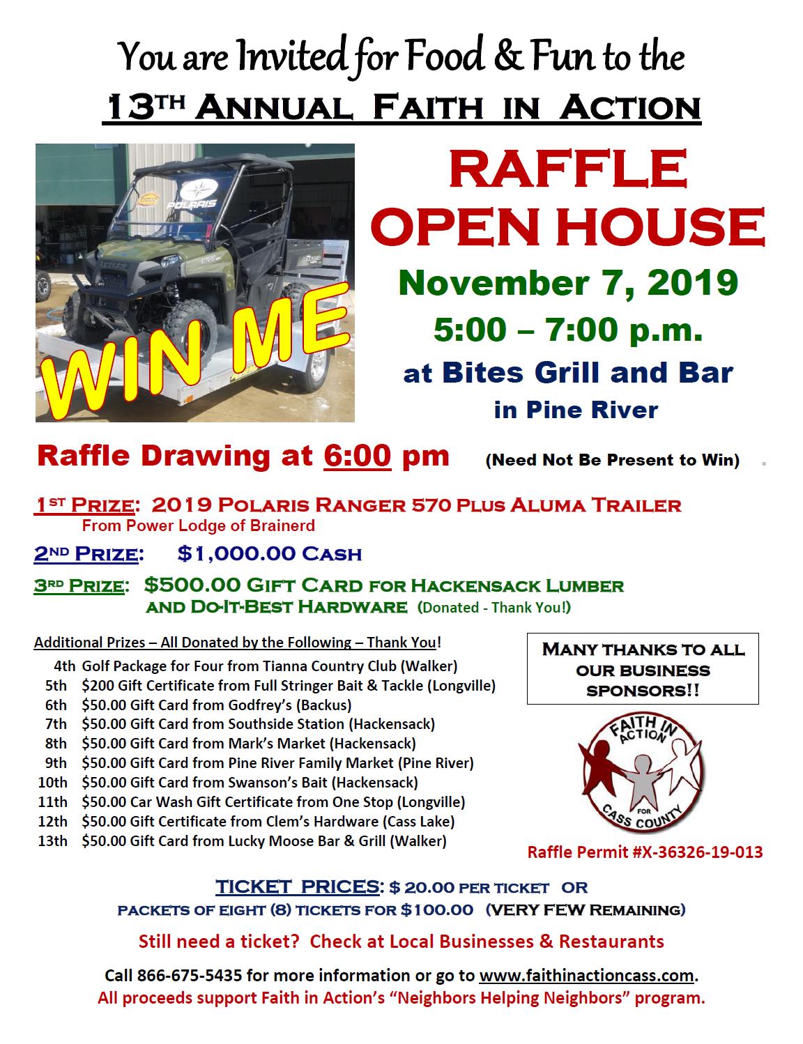 2019 FIA Raffle Open House Poster